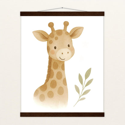 Greta die Giraffe Poster mit Leisten von tinylearner