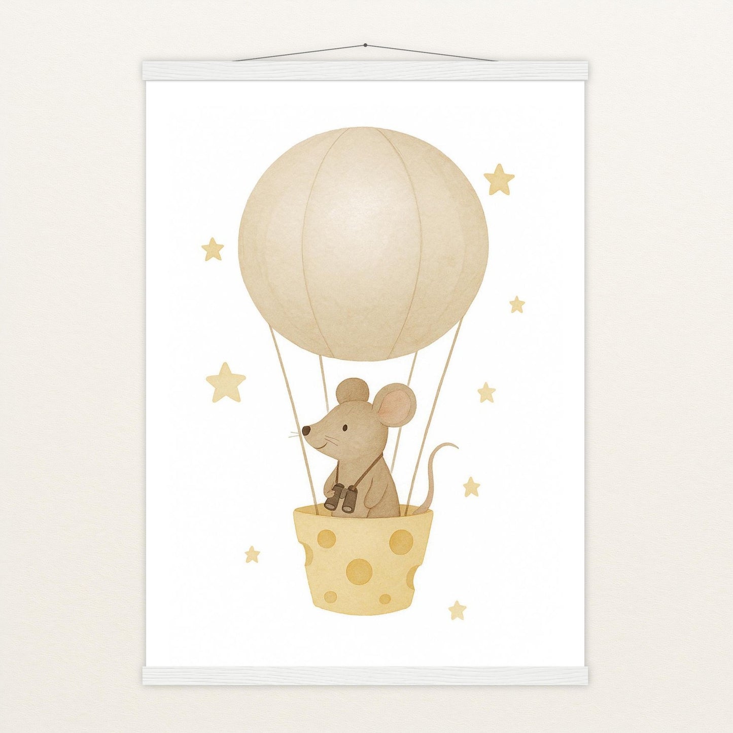 Mimi die Maus - Motiv: "Heißluftballon" Poster mit Leisten von tinylearner