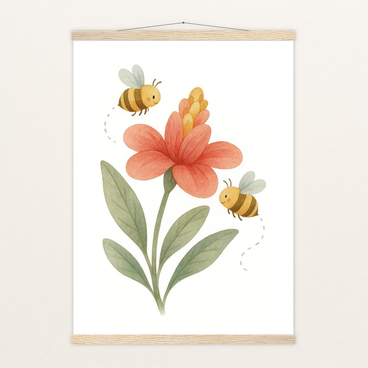 Bibi die Biene - Motiv: "Blume" Poster mit Leisten von tinylearner