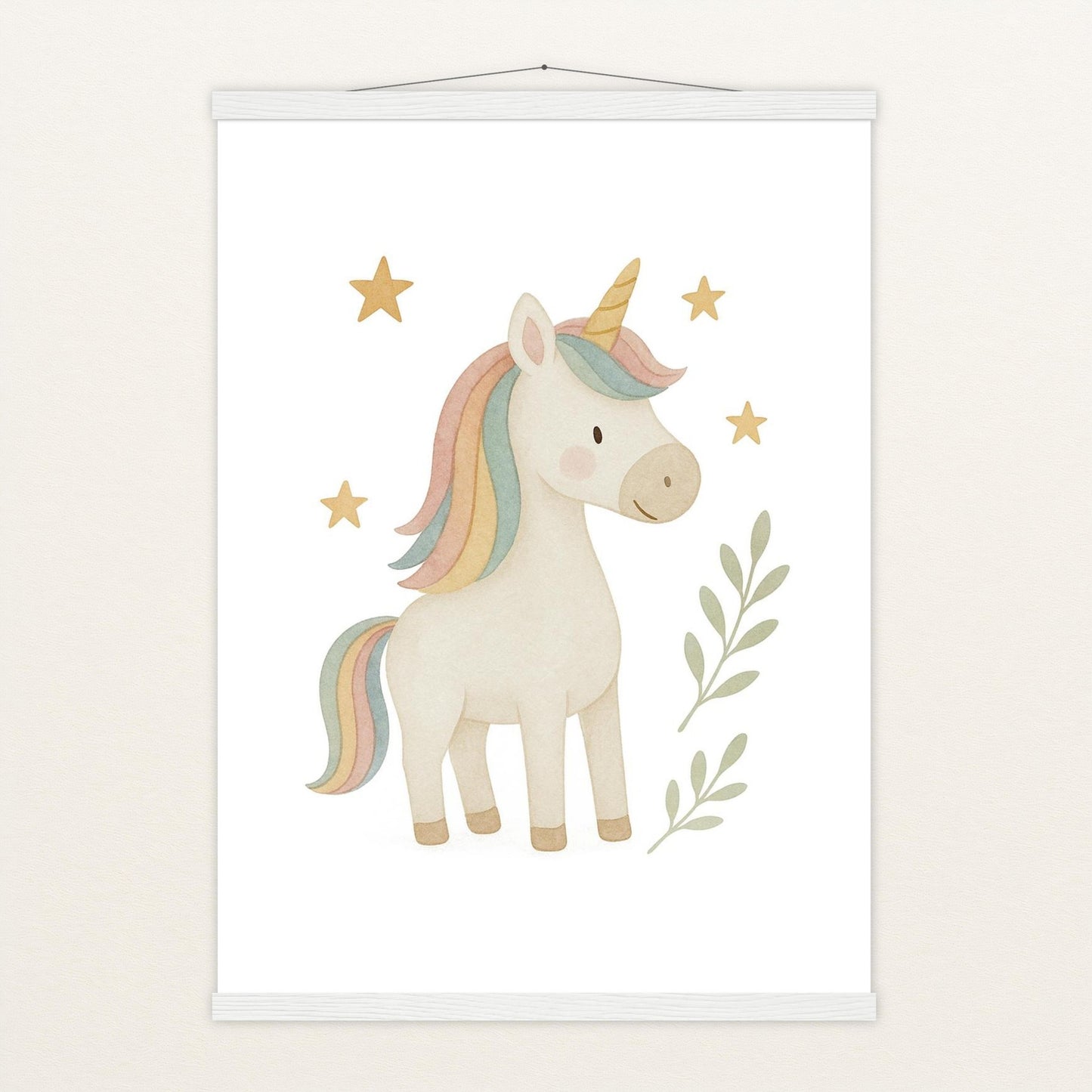 Luni das Einhorn Poster mit Leisten von tinylearner