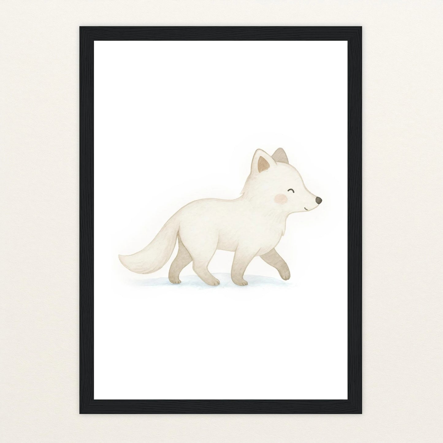 Pino der Polarfuchs Poster mit Holzrahmen von tinylearner