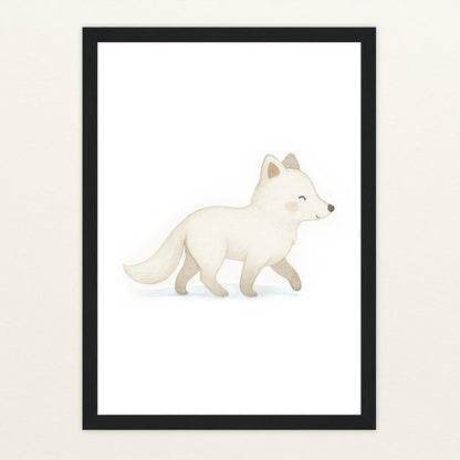 Pino der Polarfuchs Poster mit Holzrahmen von tinylearner