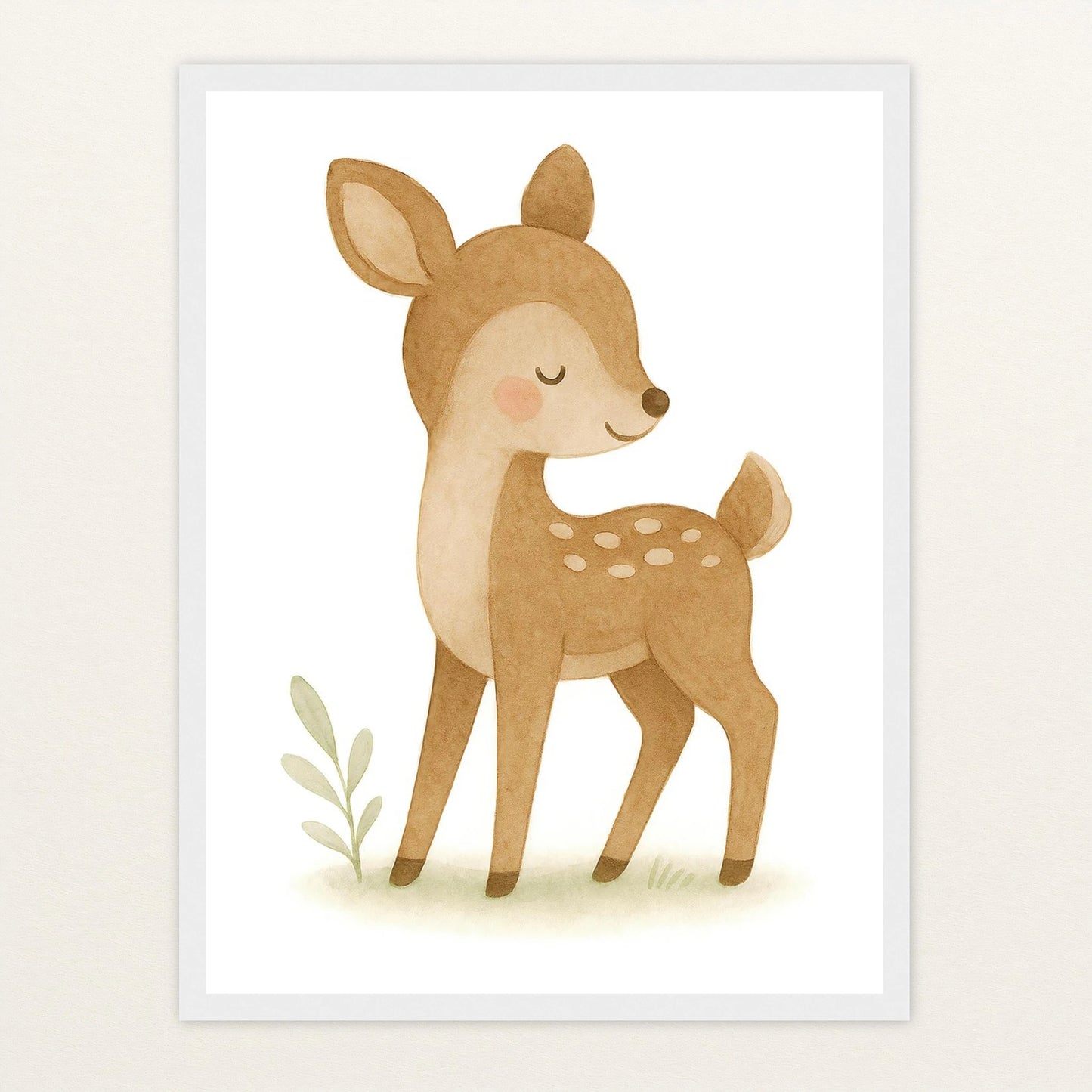 Ria das Reh Poster mit Holzrahmen von tinylearner