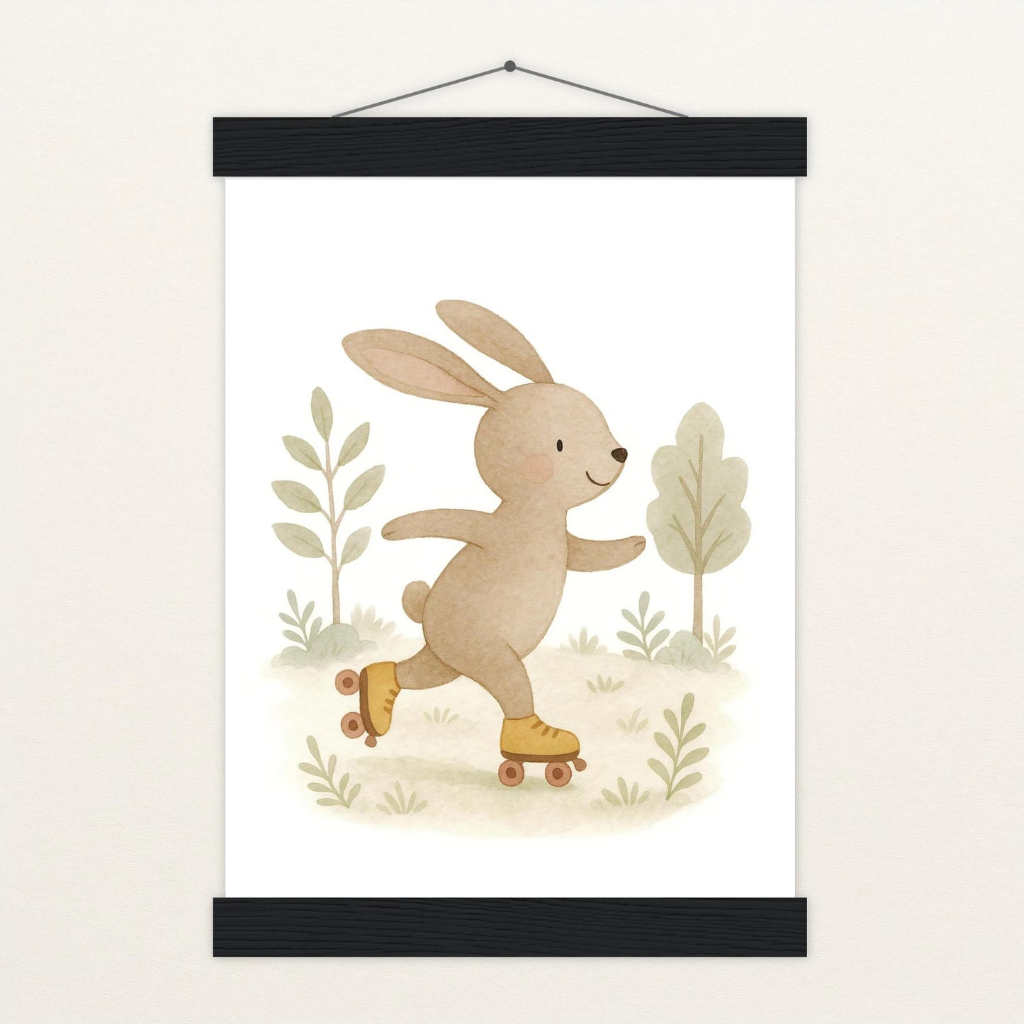 Holly der Hase - Motiv: "Rollschuhe" Poster mit Leisten von tinylearner