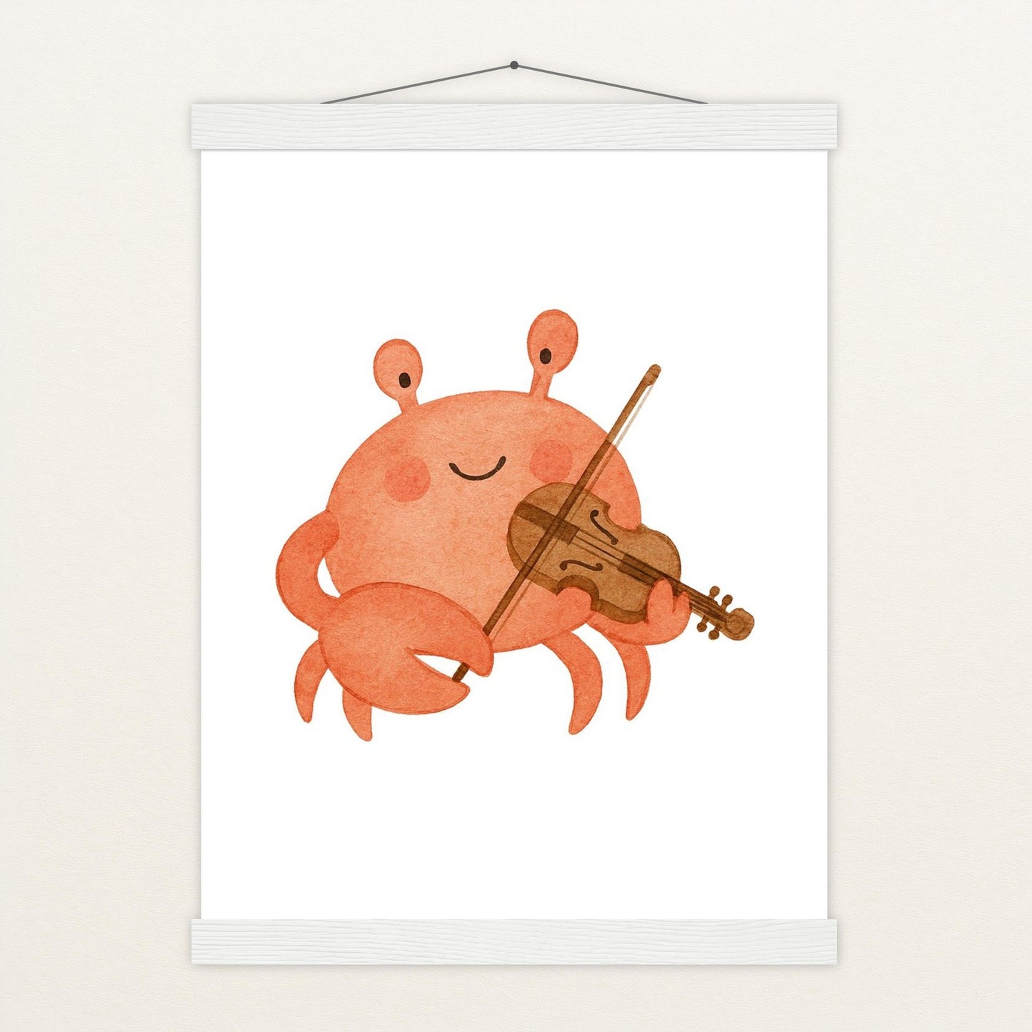 Krabbi der Krebs - Motiv: "Geige" Poster mit Leisten von tinylearner