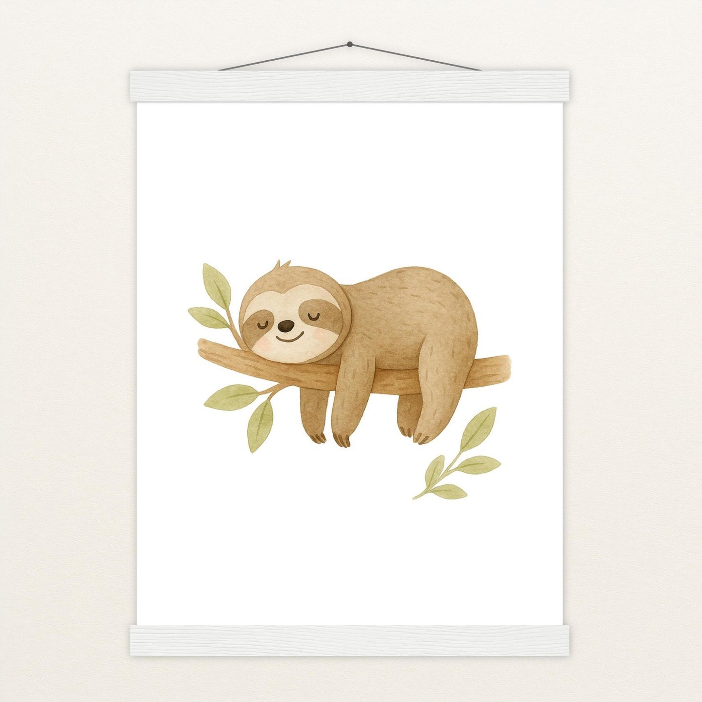 Fred das Faultier Poster mit Leisten von tinylearner