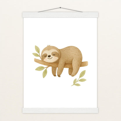 Fred das Faultier Poster mit Leisten von tinylearner