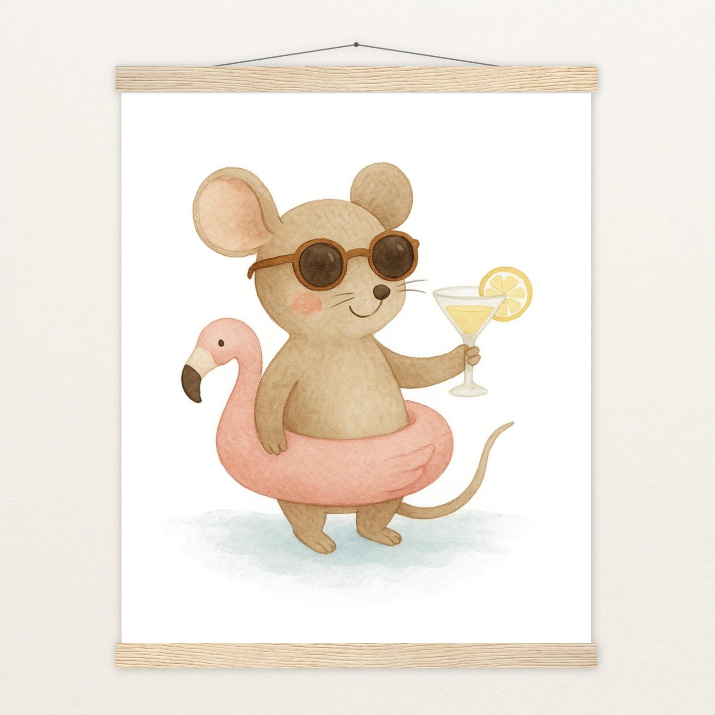 Mimi die Maus - Motiv: "Pooltag" Poster mit Leisten von tinylearner