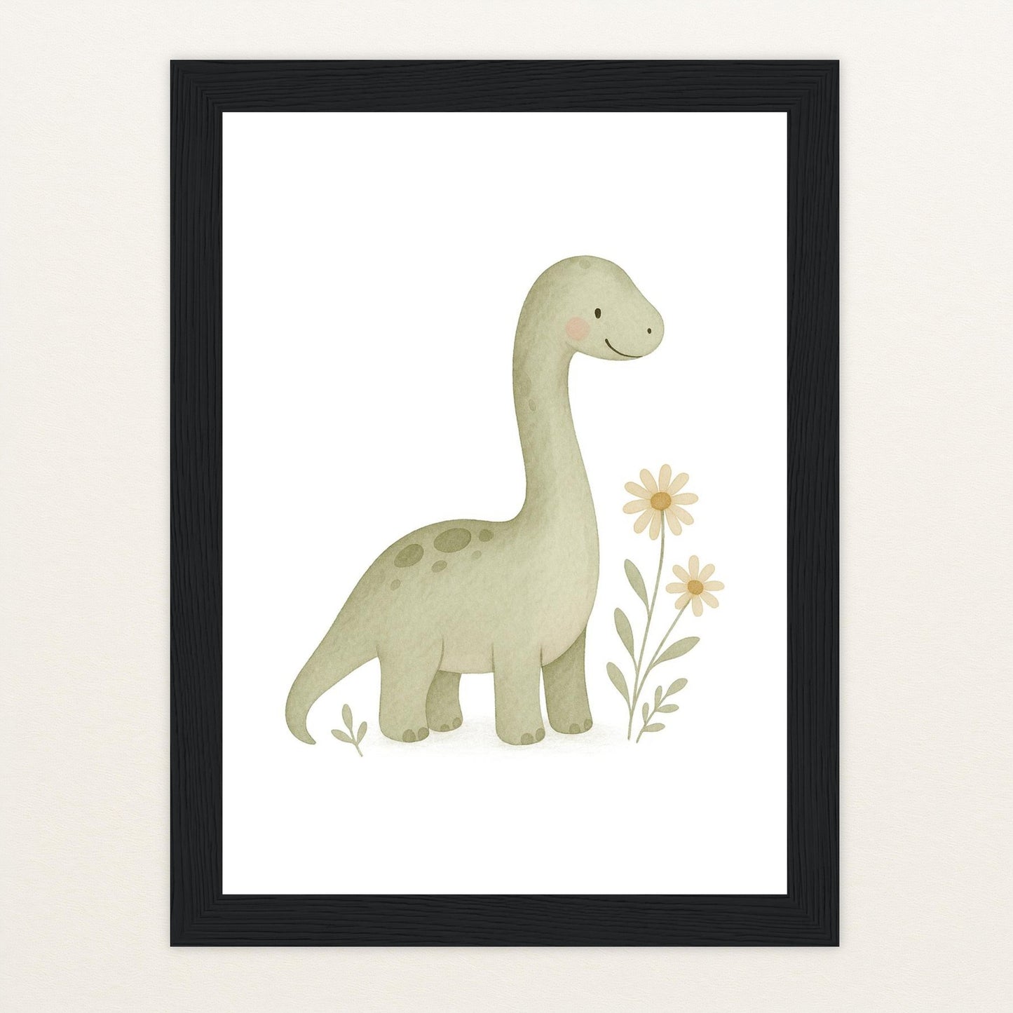 Dinosaurier Brachiosaurus Poster mit Holzrahmen von tinylearner