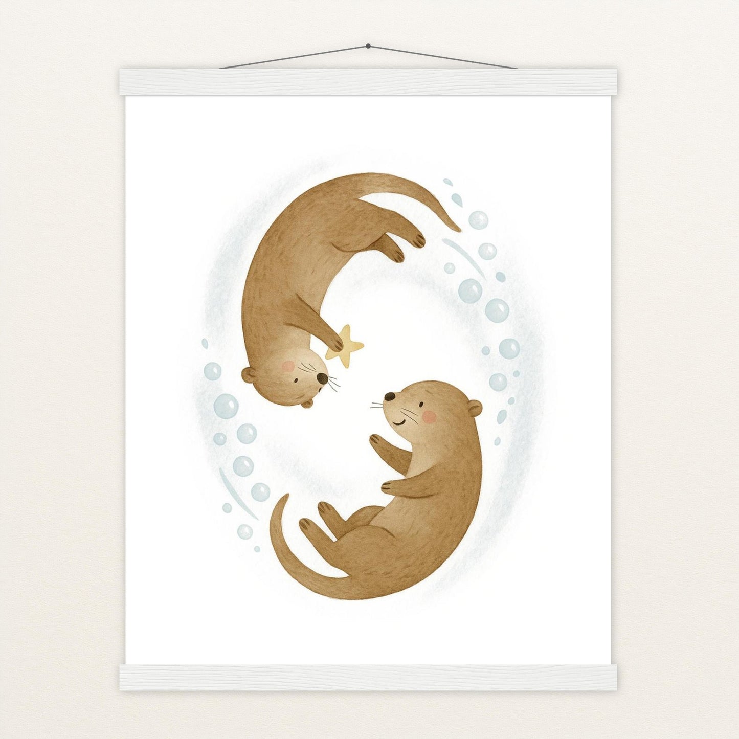 Otti der Otter - Motiv: "Stern" Poster mit Leisten von tinylearner