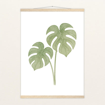 Monstera-Blätter Poster mit Leisten von tinylearner