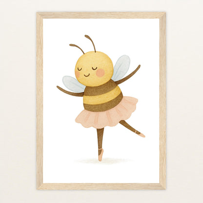 Bibi die Biene - Motiv: "Ballett" Poster mit Holzrahmen von tinylearner