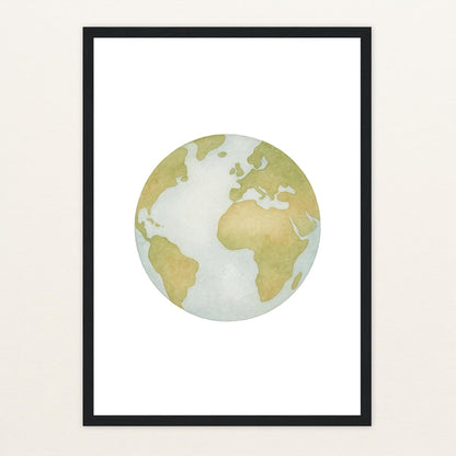 Erde Poster mit Holzrahmen von tinylearner
