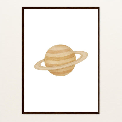 Saturn Poster mit Holzrahmen von tinylearner