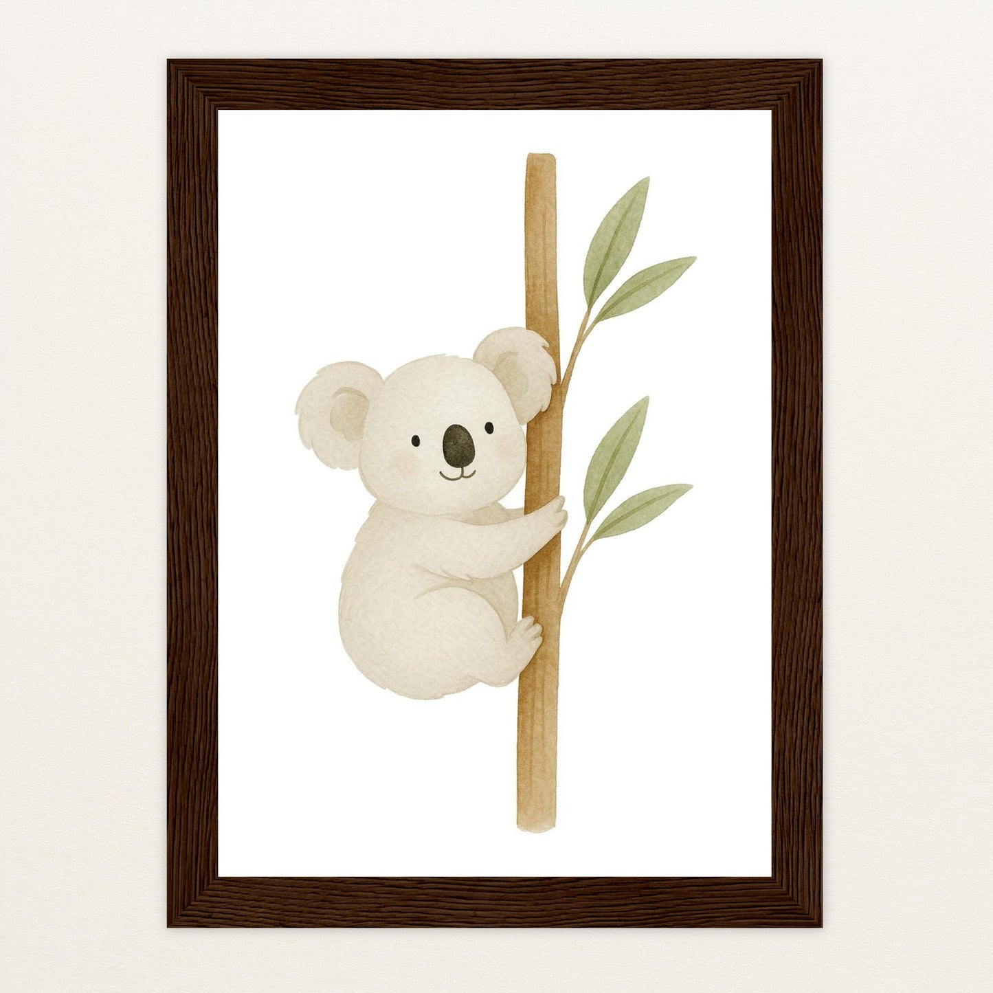 Kori der Koala Poster mit Holzrahmen von tinylearner