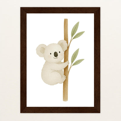 Kori der Koala Poster mit Holzrahmen von tinylearner