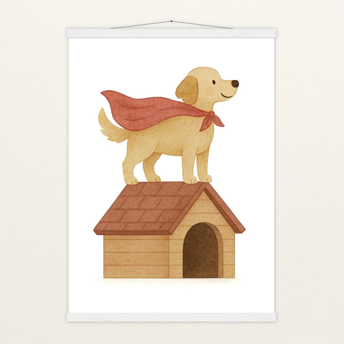Hugo der Hund - Motiv: "Superheld" Poster mit Leisten von tinylearner