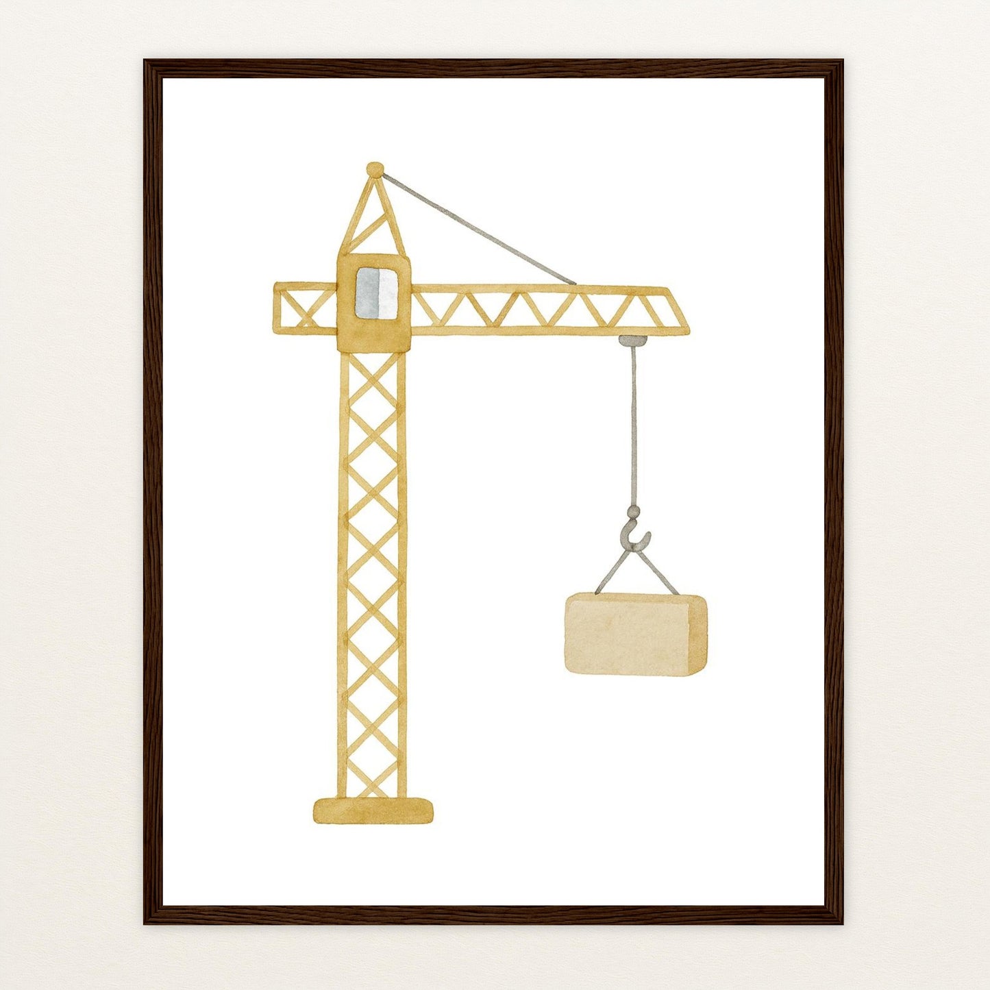 Kran Poster mit Holzrahmen von tinylearner