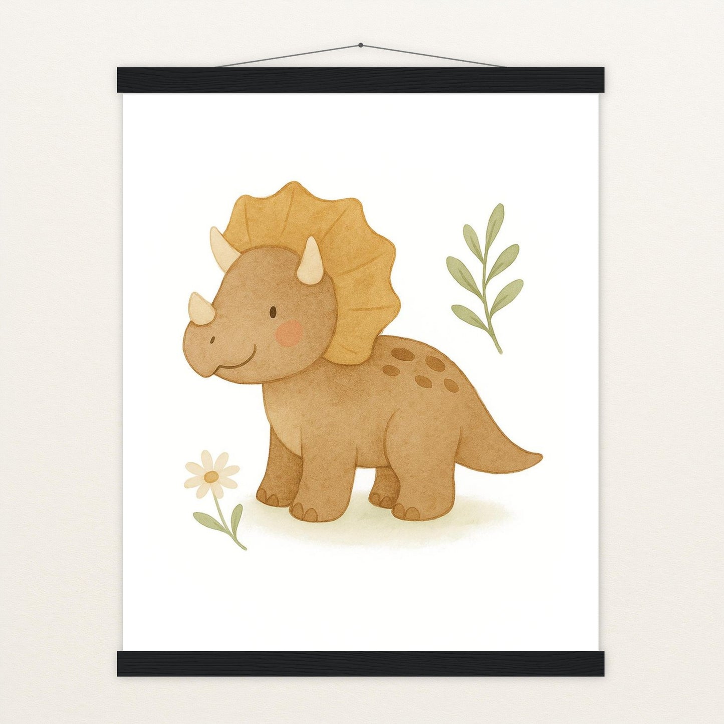 Dinosaurier Triceratops Poster mit Leisten von tinylearner