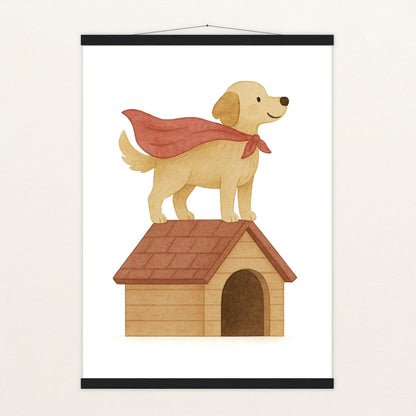 Hugo der Hund - Motiv: "Superheld" Poster mit Leisten von tinylearner
