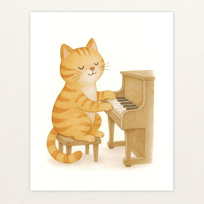 Kira die Katze - Motiv: "Klavier" Poster von tinylearner