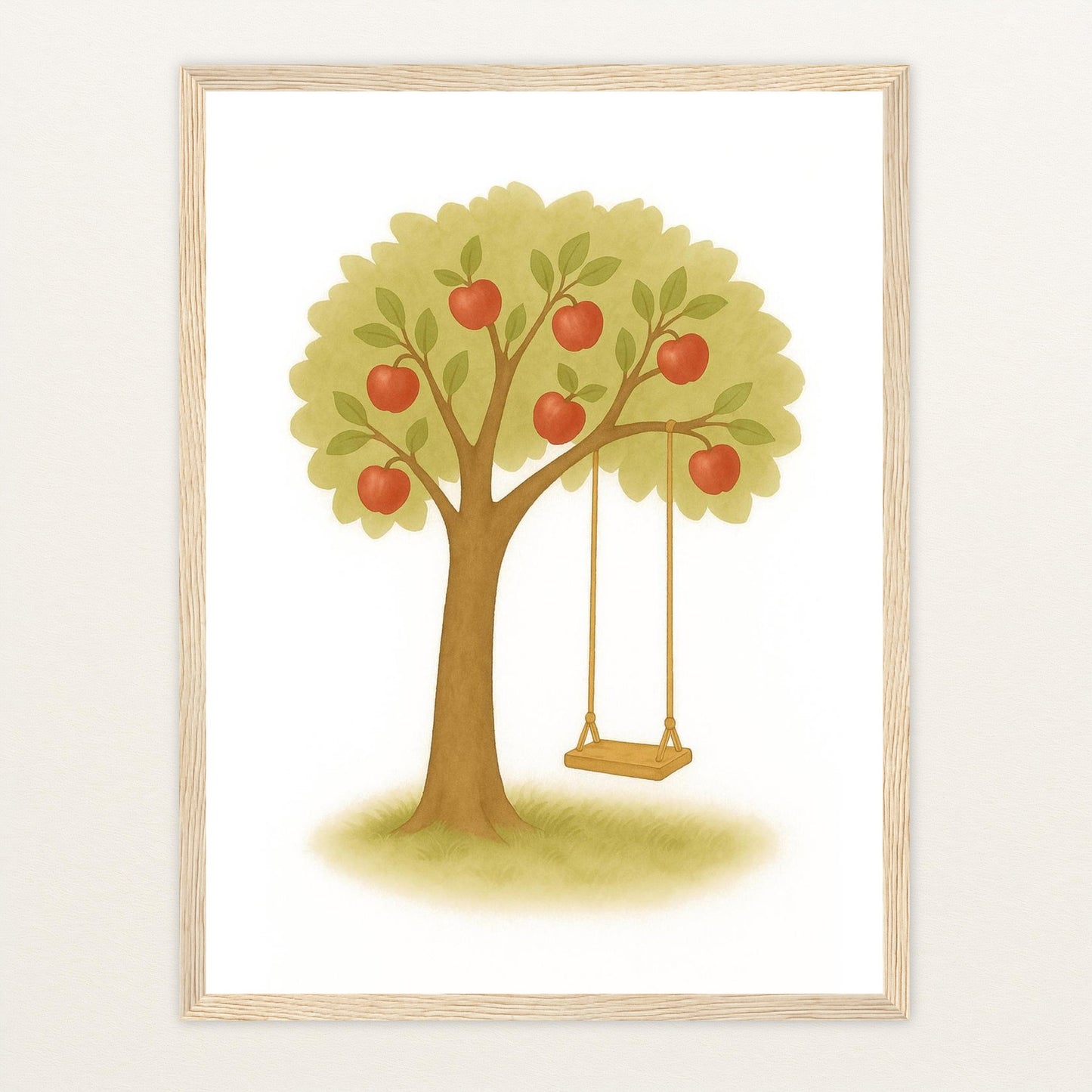 Apfelbaum Poster mit Holzrahmen von tinylearner