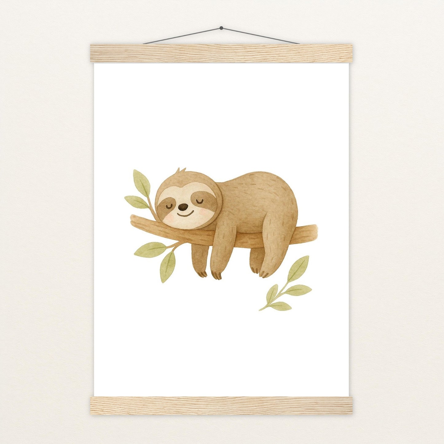 Fred das Faultier Poster mit Leisten von tinylearner