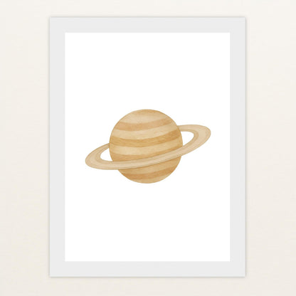 Saturn Poster mit Holzrahmen von tinylearner