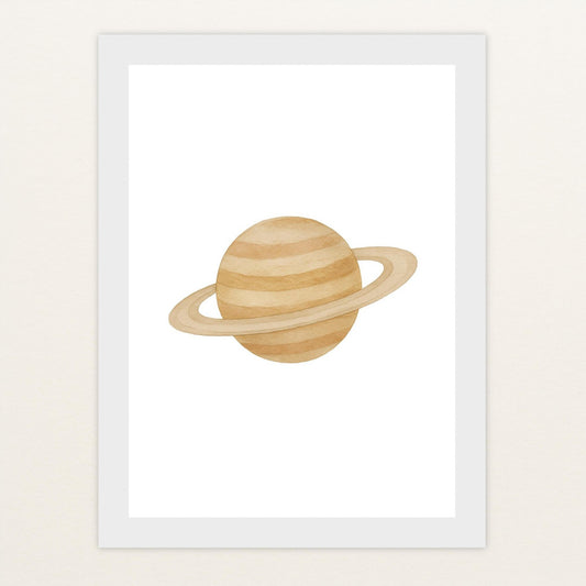 Saturn Poster mit Holzrahmen von tinylearner