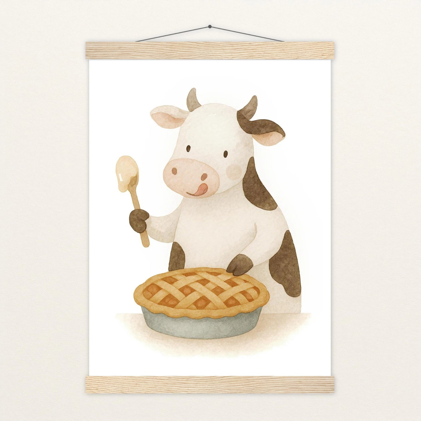 Klara die Kuh - Motiv: "Kuchen" Poster mit Leisten von tinylearner