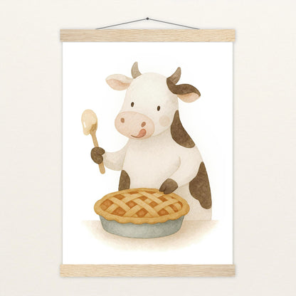 Klara die Kuh - Motiv: "Kuchen" Poster mit Leisten von tinylearner