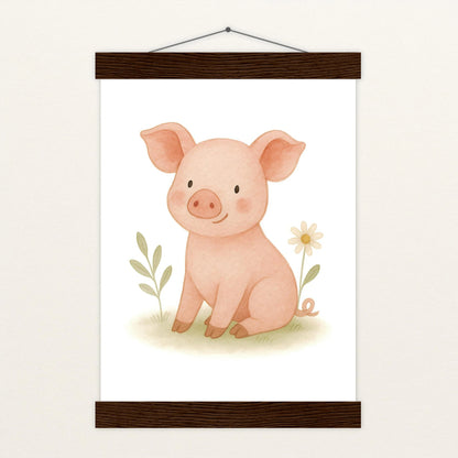 Susi das Schwein Poster mit Leisten von tinylearner