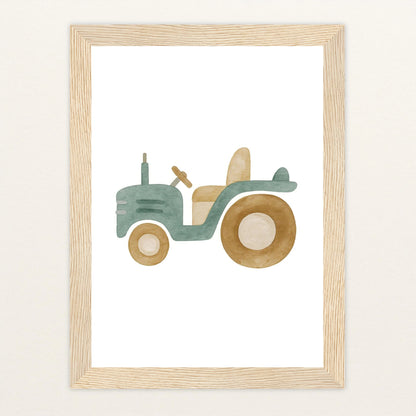 Traktor Poster mit Holzrahmen von tinylearner