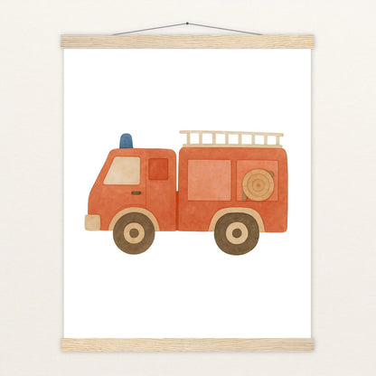 Feuerwehrauto Poster mit Leisten von tinylearner