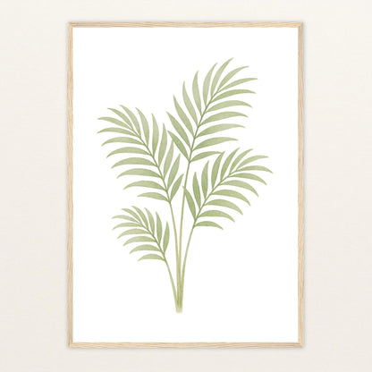 Howea-Blatt Poster mit Holzrahmen von tinylearner