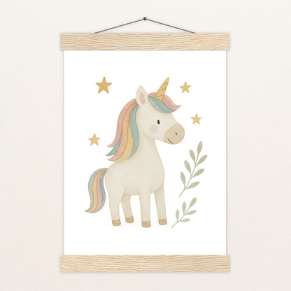 Luni das Einhorn Poster mit Leisten von tinylearner