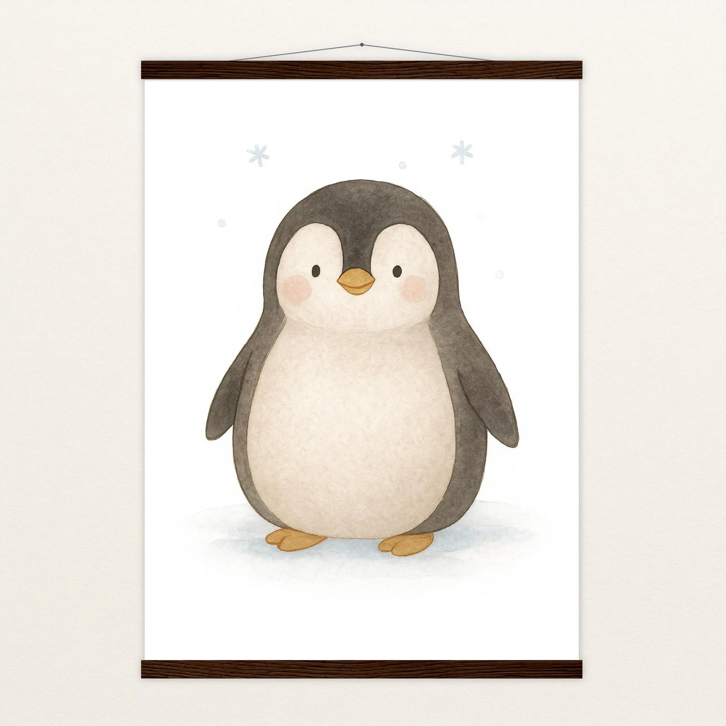 Pia der Pinguin Poster mit Leisten von tinylearner