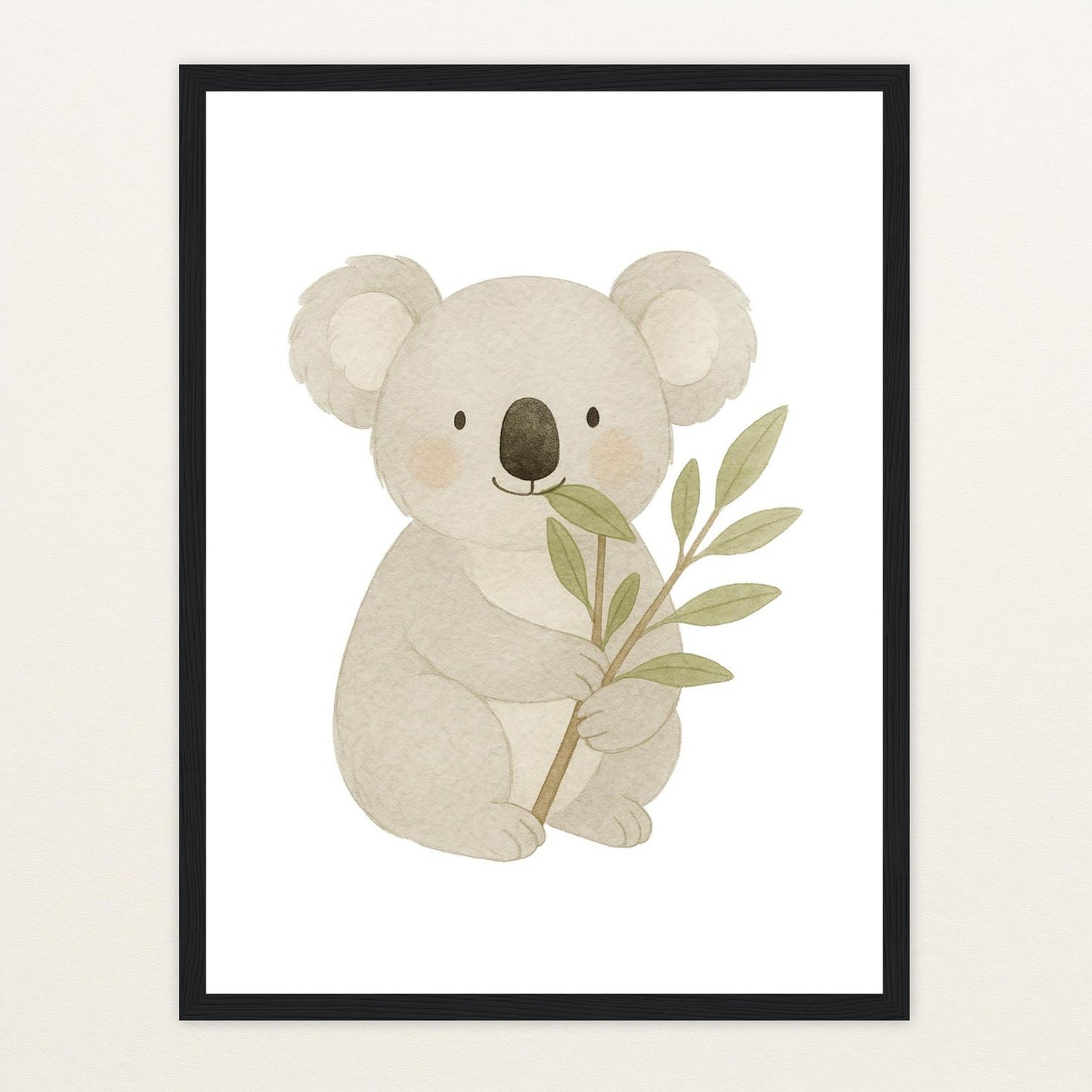 Kori der Koala - Motiv: "Eukalyptus" Poster mit Holzrahmen von tinylearner