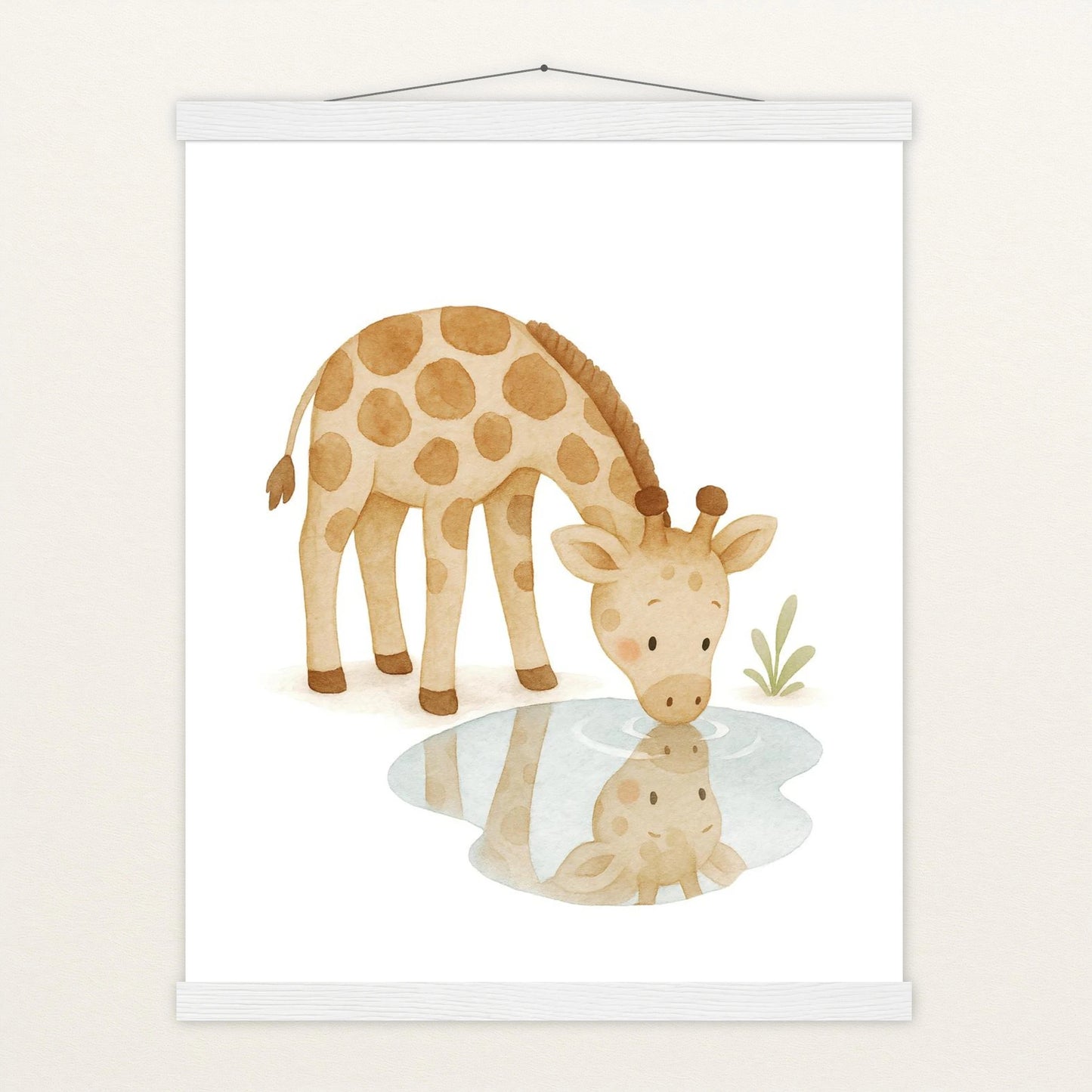 Greta die Giraffe - Motiv: "Trinken" Poster mit Leisten von tinylearner
