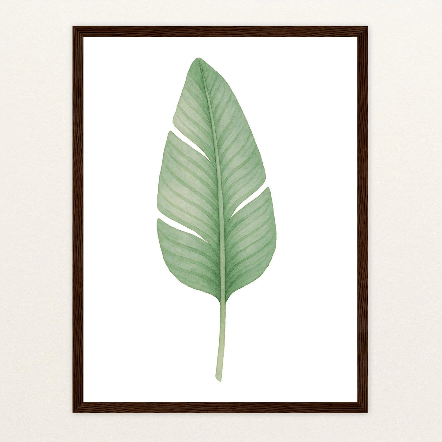 Strelitzien-Blatt Poster mit Holzrahmen von tinylearner