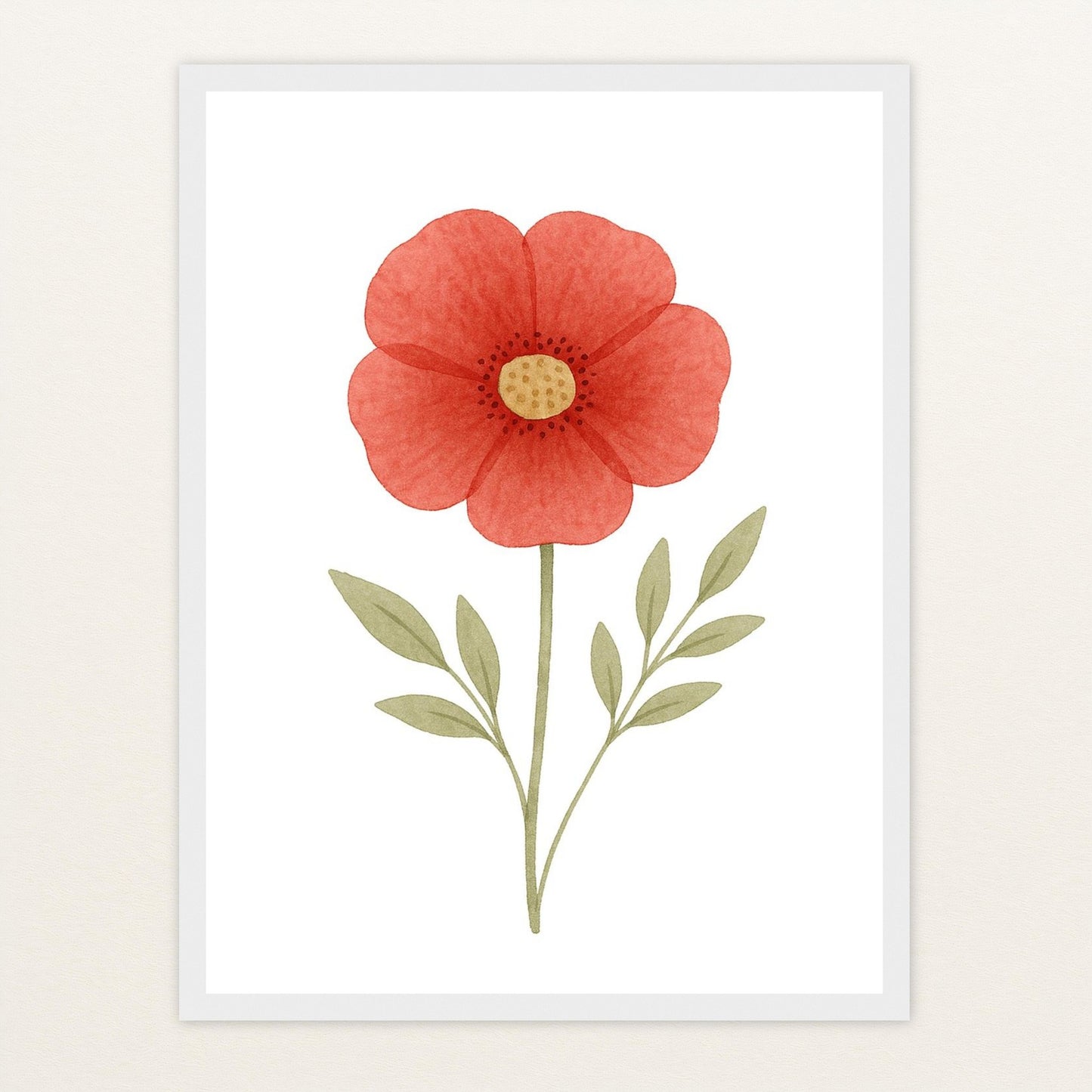 Mohnblume Poster mit Holzrahmen von tinylearner