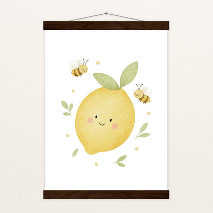 Obst: Zitrone Poster mit Leisten von tinylearner