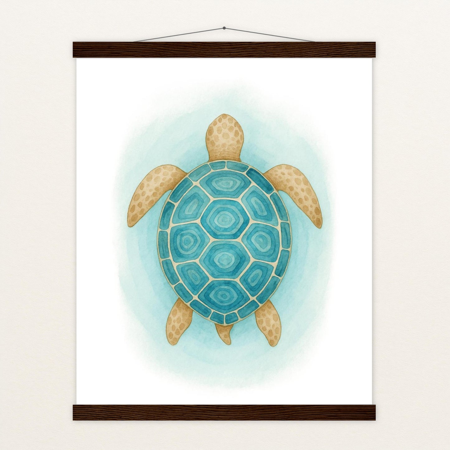 Sora die Schildkröte - Motiv: "Treiben" Poster mit Leisten von tinylearner