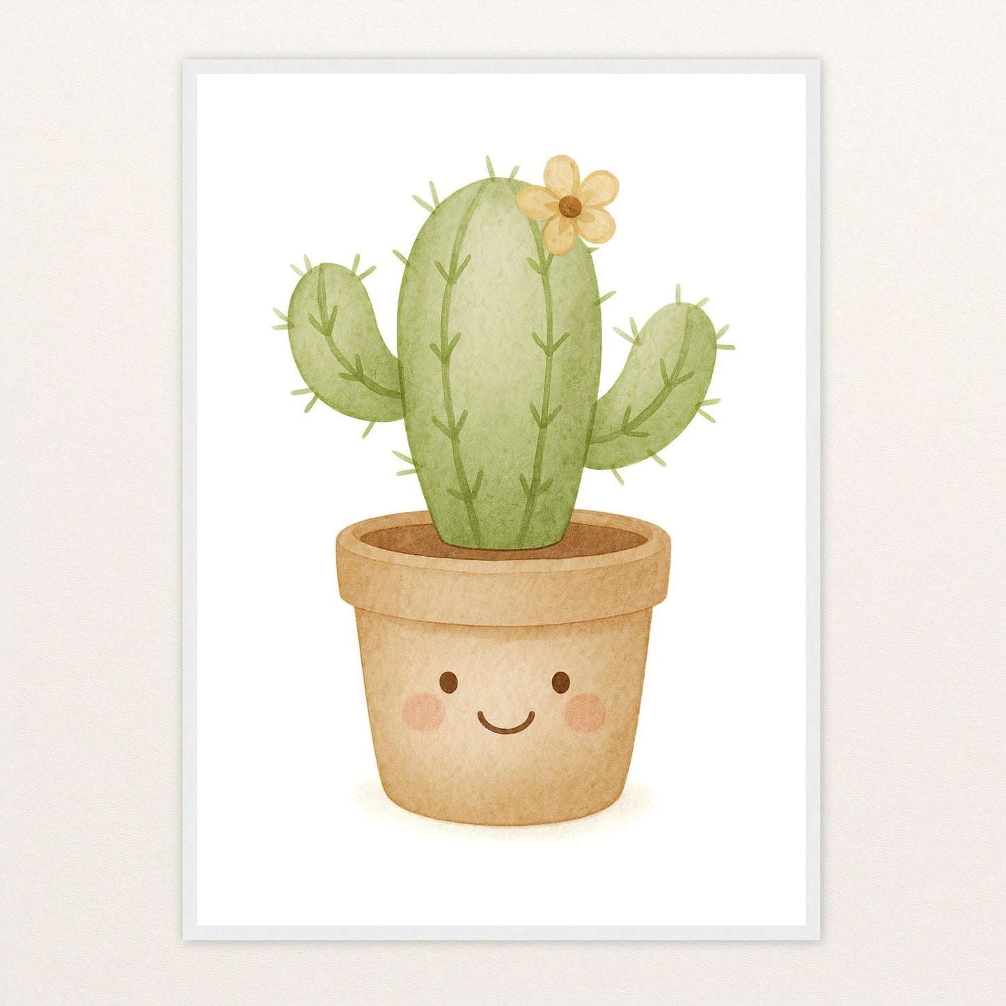 Kaktus Poster mit Holzrahmen von tinylearner