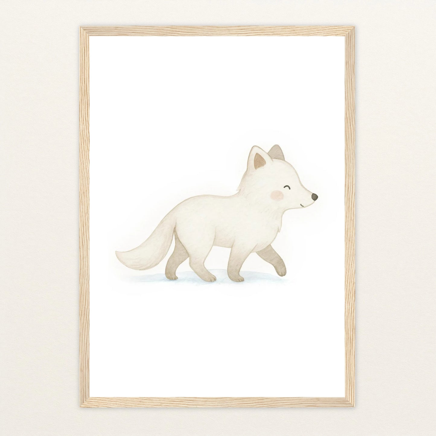 Pino der Polarfuchs Poster mit Holzrahmen von tinylearner