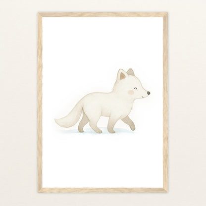 Pino der Polarfuchs Poster mit Holzrahmen von tinylearner