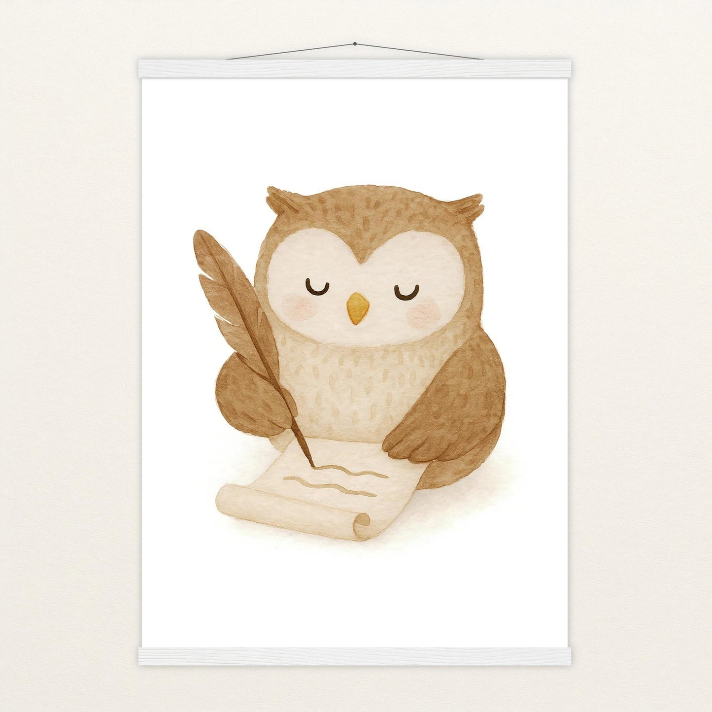 Emmi die Eule - Motiv: "Brief" Poster mit Leisten von tinylearner