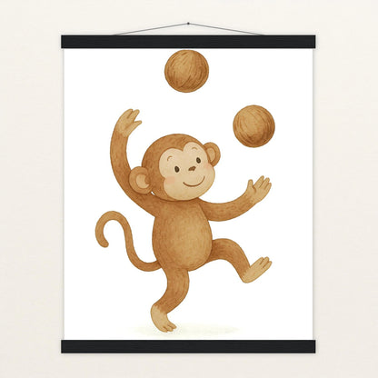 Aki der Affe - Motiv: "Kokosnuss" Poster mit Leisten von tinylearner