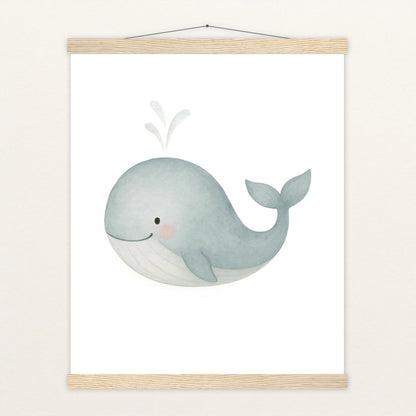 Willi der Wal Poster mit Leisten von tinylearner