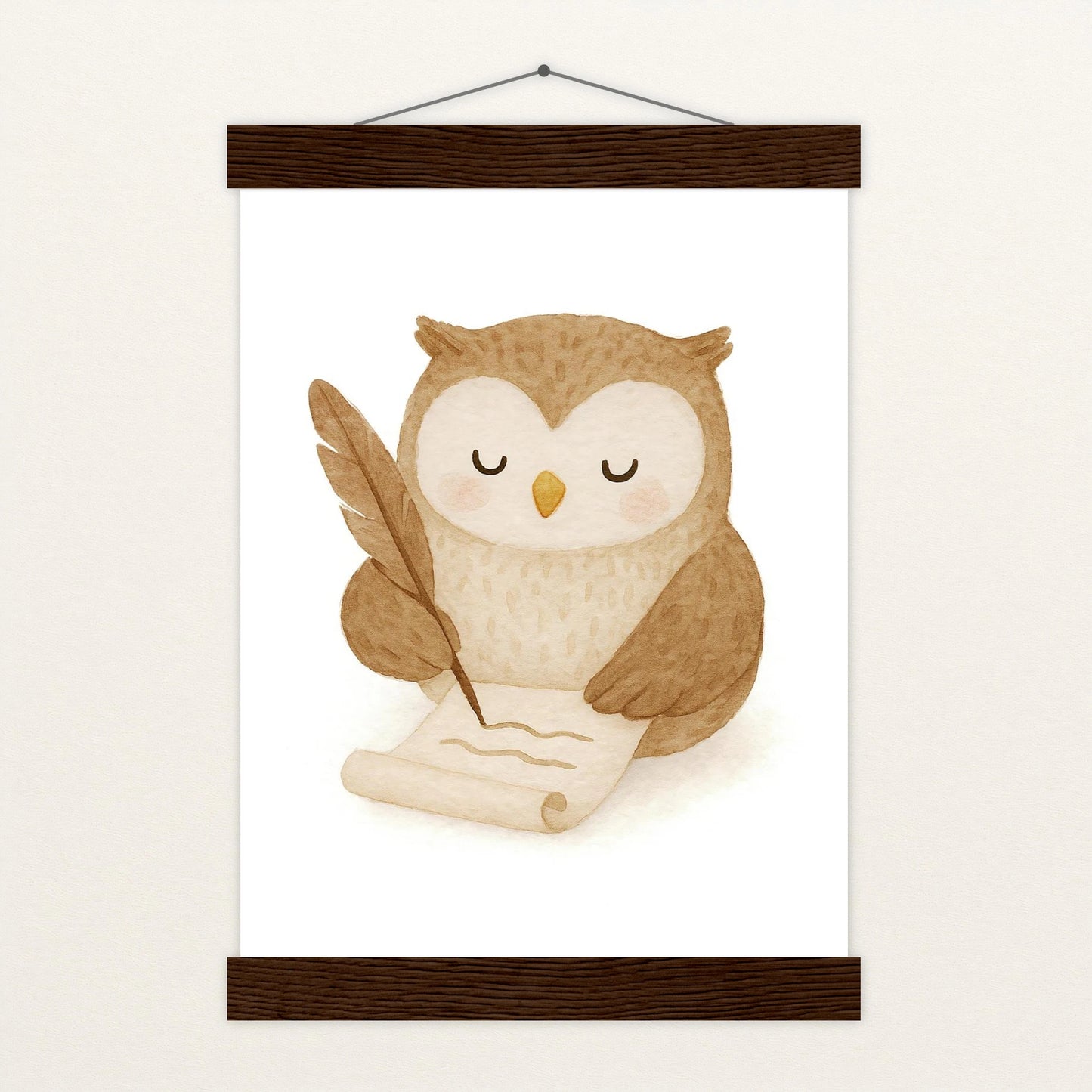 Emmi die Eule - Motiv: "Brief" Poster mit Leisten von tinylearner